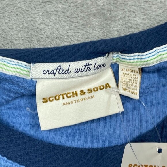 Scotch & Soda Mens Blue Textured Crew Neck T-Shirt XL NWT a0325 - Picture 4 of 9